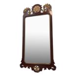 A George III style mahogany wall mirror, height 132cm, width 68cm.