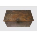 An elm boarded chest, late 17th/early 18th century, (Dimensions: Height 37cm, width 81.5cm.) (Qty: