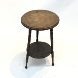 A late Victorian penwork occasional table. (Dimensions: Height 60cm, diameter of top 37.5cm.)(Height