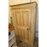 A stripped pine cupboard, 175cm tall, 103cm wide and 50cm deep