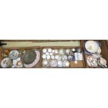 Miscellaneous dinnerware/teaware including cup and saucer sets, collector plates, Noritaki royal