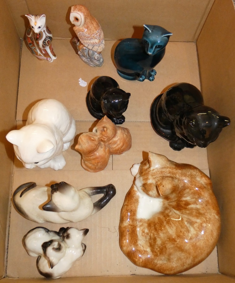 Ceramic animal figures by Beswick, Sylvac, Royal Crown Derby, Poole, etc (10)