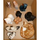 Ceramic animal figures by Beswick, Sylvac, Royal Crown Derby, Poole, etc (10)