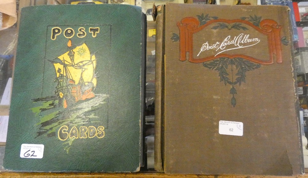 Two early 20th century postcard albums, one predominantly real photographic scenes local and