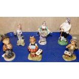 Goebel, West German figurines, three continental figurines (6)