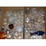 A quantity of glassware including drinking glasses, jugs, bowls, vases, etc. (2)