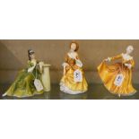 Three Royal Doulton figurines, 'Secret Thoughts', 'Sandra', 'Kirsty' (3)