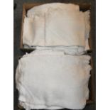 A large quantity of vintage linen in two boxes