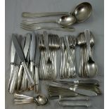 A French Art Deco electroplated canteen of cutlery for place twelve settings, by Alfenide for