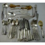 A French electroplated part canteen of cutlery for twelve place settings, by Ercuis, circa 1900,