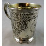 A Victorian silver christening mug, by Edward & John Barnard, London 1865, the baluster body with