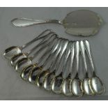 A French silver set of sorbet spoons, by Rainert & Denfert, Paris, circa 1891 - 1912, 950