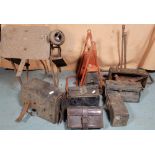 Various vintage tool boxes and carriers.