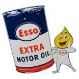 *An Esso Extra Motor Oil enamel and tin single sided sign, c. 1980's, 62 x 58 cm.