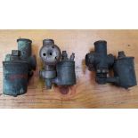 Three Brown and Barlow vintage/veteran carbs.