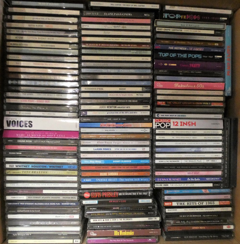 Two boxes of CDs