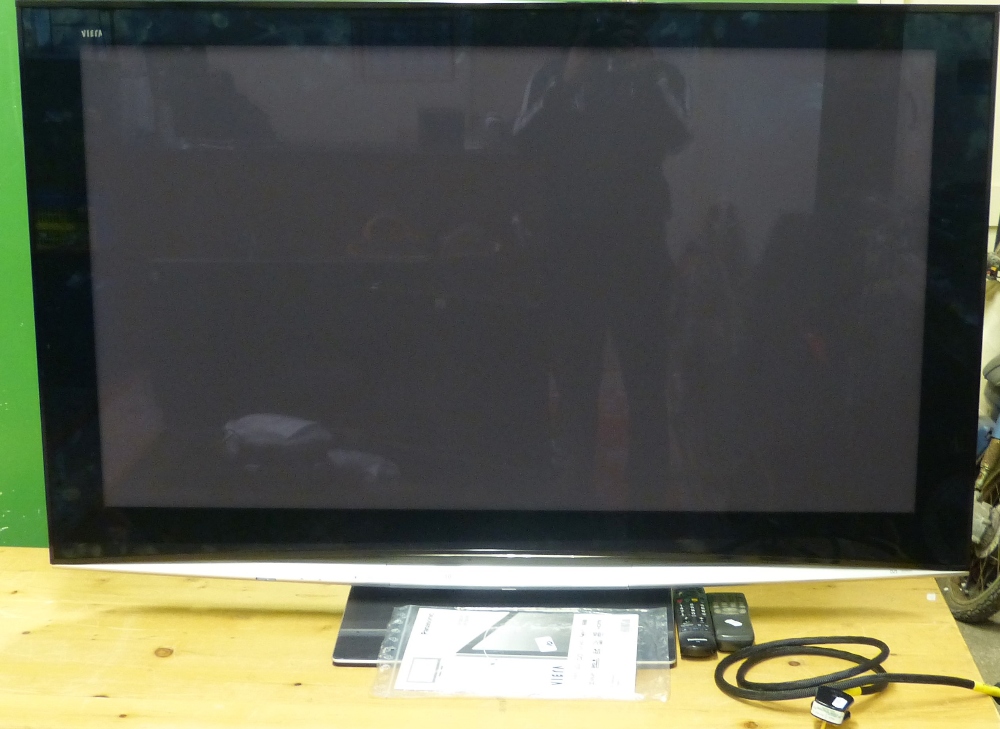 A Panasonic 50" plasma TV with remote