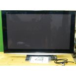 A Panasonic 50" plasma TV with remote