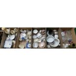 Art deco light shades, Wedgwood, Aynsley, Copeland ceramics, various glassware and dinnerware (5)