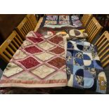 Four assorted sized handmade quilts by Mary Falck of Bridlington (4)