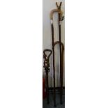 Two walking sticks together with two shepherds crooks (4)