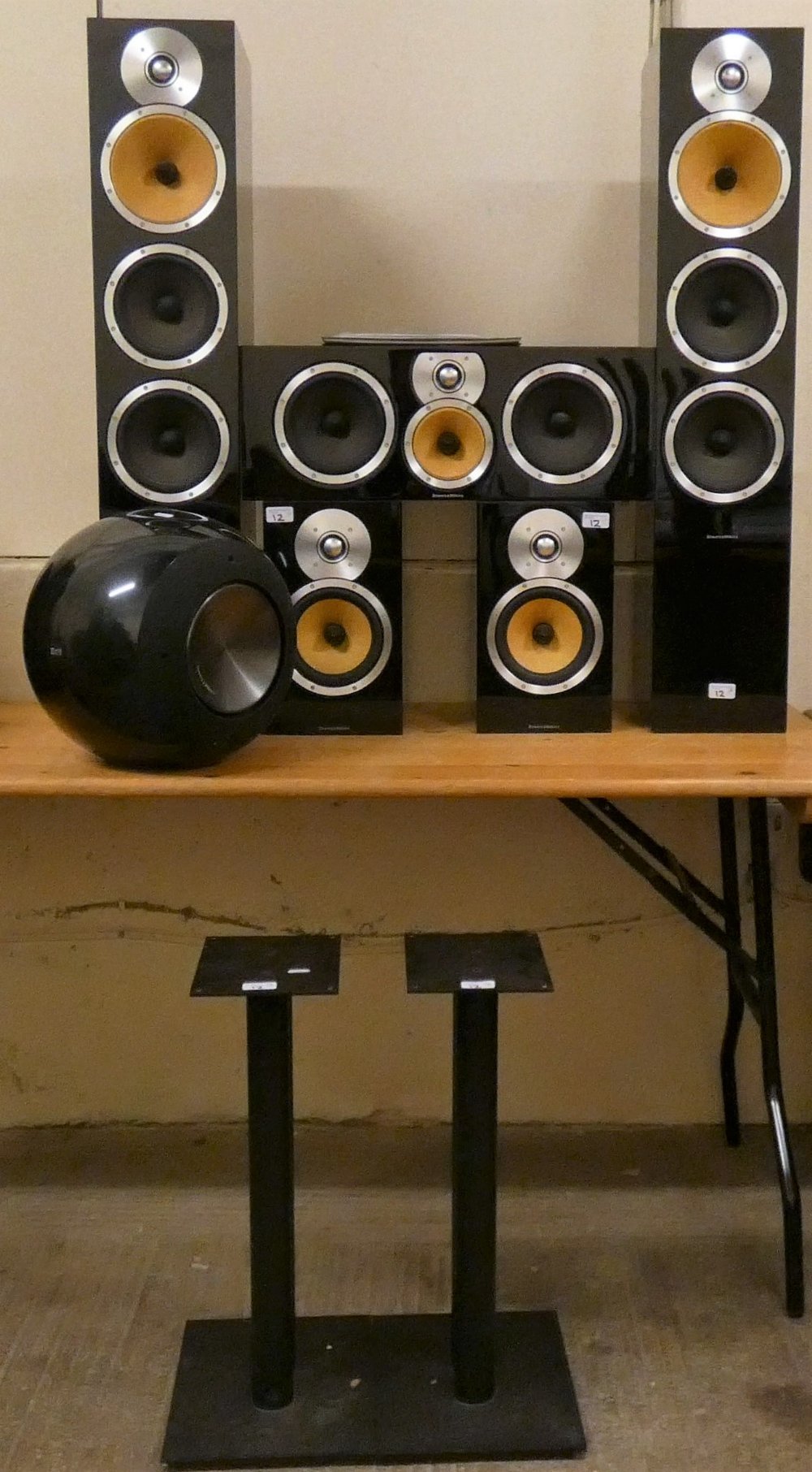 Bowers and Wilkins audio - a pair of CM9 200 watt speakers, serial numbers 6061 and 6062, a pair