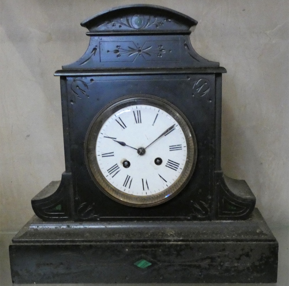 A slate mantle clock