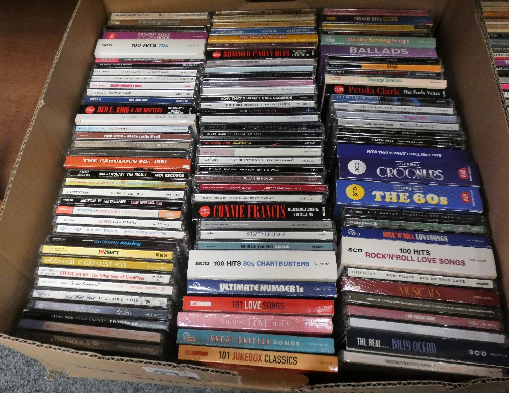 Two boxes of CDs