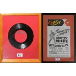 A signed and framed 'FLASH' advertising poster by Marty Wilde and his wildcats, 1954, featuring '