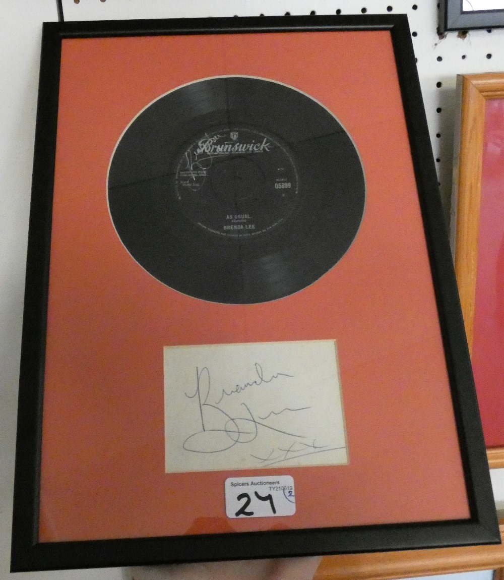 A signed and framed photograph by Edd "Kookie" Byrnes co-starring in '77 Sunset Strip and 45RPM LP, - Image 3 of 3