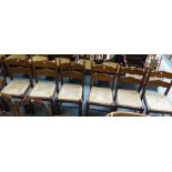 A set of six rush seated dining chairs (6)