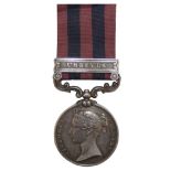 The India General Service Medal (1854-95), with bar Umbeyla (20th October to 23rd December 1863)