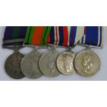 WWII and later to B. Constable E.J. Corp, 330, Palestine Police, General Service Medal, bar