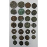 A quantity of Ancient Roman, Greek and Chinese coins, comprising; larger copper and other coins that