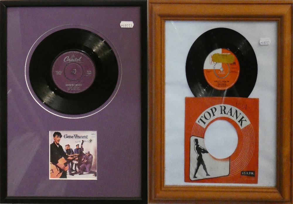 A signed and framed 45RPM record by Craig Douglas, featuring 'Heart of a Teenage Girl', together
