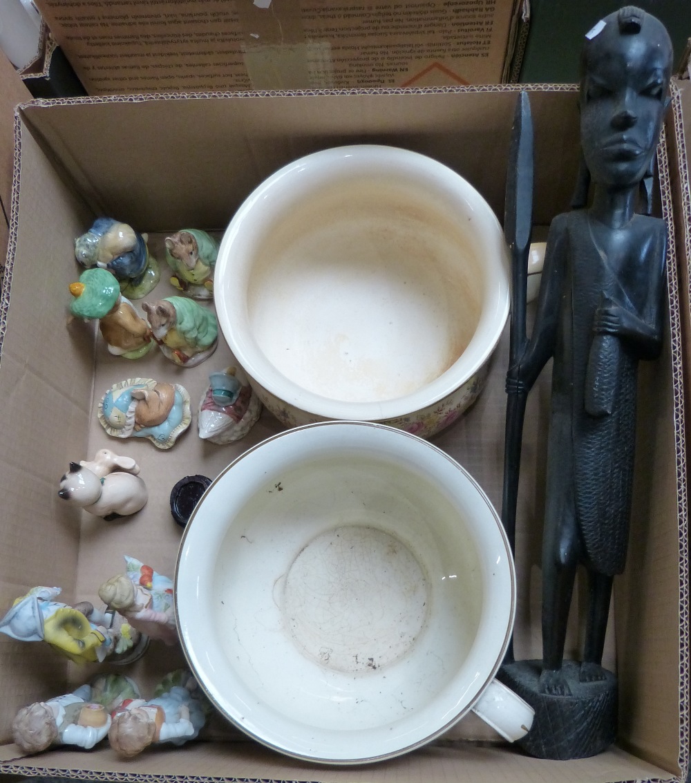 Two boxes of miscellaneous china and glass, including six rose painted D&C plates from Limoges, - Image 2 of 2
