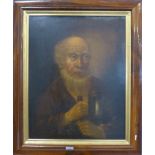 An oil portrait of a bearded gentleman, rosewood frame