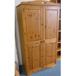 A modern pine single wardrobe