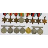 A collection of WWII and later medals, to include three Israeli medals and a ribbon identification