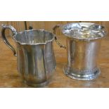 Two silver christening mugs Sheffield 1925 and Birmingham 1919, 7 oz