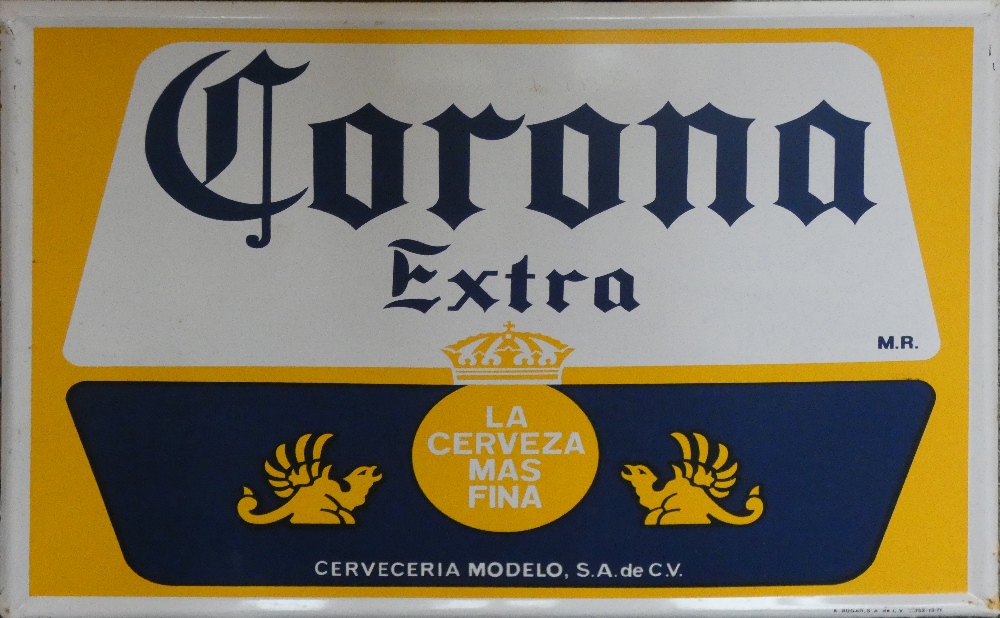 *Seven enamel and tin alcohol advertising signs, comprising; 'Corona Extra', 49 x 44cm, 'Michelob - Image 6 of 8