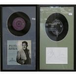 A signed and framed photograph and 45RPM record by Paul Anka, featuring 'Diana', together with a