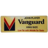 A John Player 'Vanguard' King Size perspex advertising sign, 'Low Tar with Middle Tar Taste', c.