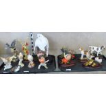 Two trays of bird and dog figures by Royal Worcester, Gerble and Caithness (2)