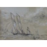 A mixed media picture of sailing vessel