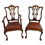 Gillespie and Woodside, Belfast - an Irish mahogany set of eight Chippendale style dining chairs