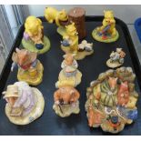 Five Royal Doulton Winnie the Pooh figures together with five Doulton Brambly hedge figures together