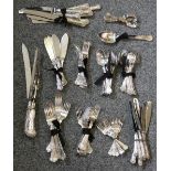 85 pieces of 'Kings' pattern silver plated cutlery complete for eight place settings