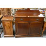 A mahogany sideboard with single drawer over cupboards together with a mahogany pot cupboard (2)