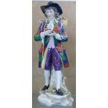 Edmi Samson a French porcelain figure of a flower seller 'Chelsea Gold' anchor mark, height 25 cm